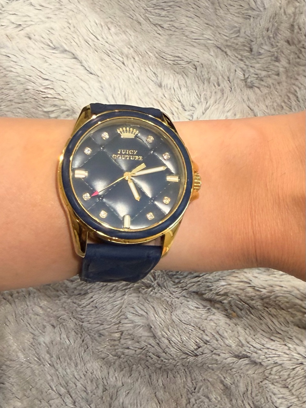 Juicy Couture Gold-Tone Case Navy Dial and Strap Watch